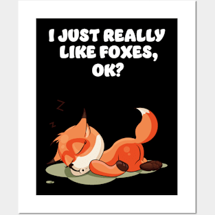 Fox Foxes Sleep Sleeping Watercolor Polygon Idea Posters and Art